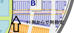 日本ガイシホール　スタンド席　列指定方法