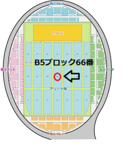 函館アリーナ B5ブロック66番
