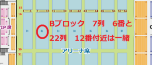 三重県営サンアリーナ アリーナ席　22列　12番