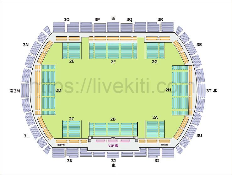 ビックハット スタンド席 座席表と見え方