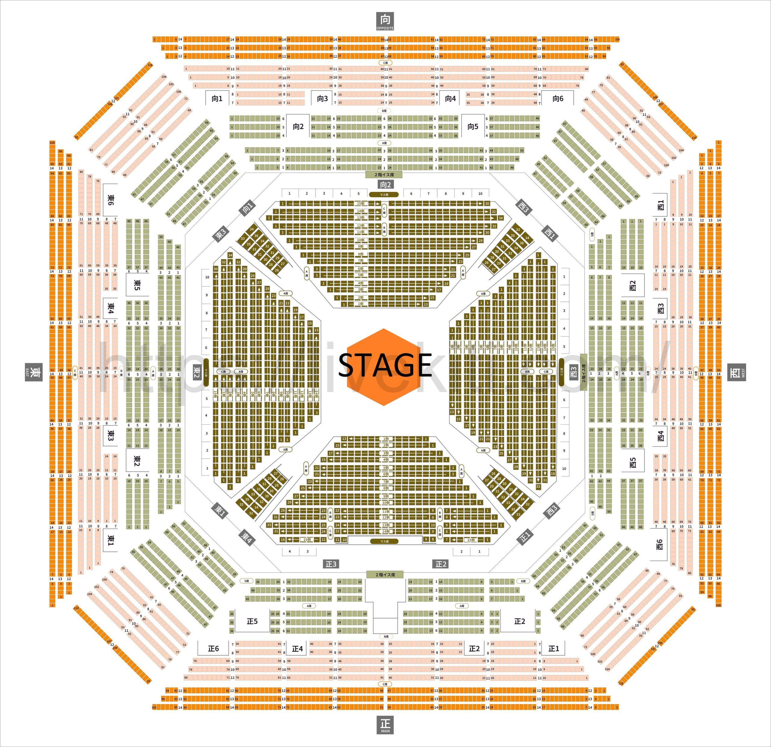 両国国技館 座席表　センターステージ