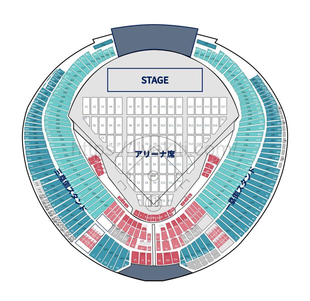 ベルーナドーム　座席表